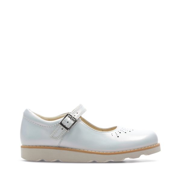 Clarks Girls Crown Jump Kid Casual Shoes White | CA-4732861